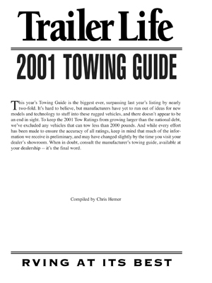 Guide To Towing 2001